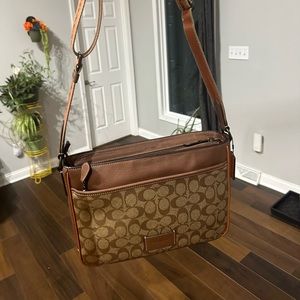 District Crossbody Coach bag In Colorblock Signature Canvas